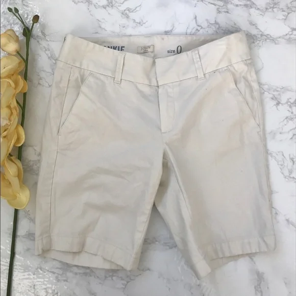 J. Crew Frankie off white stretch walking shorts - Picture 5 of 10